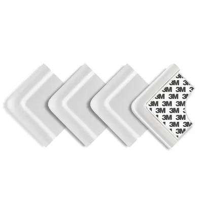 Set 4 protectii de colturi din spuma poliuretan, cu banda adeziva 3M, rezistenta la muscaturi, albe, Reer 82030