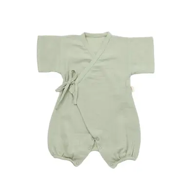 Salopeta petrecuta din muselina, BabyCosy, 100% bumbac organic, Verde (Marime: 18-24 Luni) JEMBC-CSYM7002-18