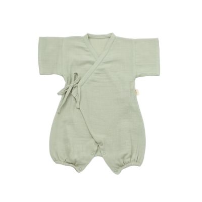 Salopeta petrecuta din muselina, BabyCosy, 100% bumbac organic, Verde (Marime: 6-9 luni) JEMBC-CSYM7002-6