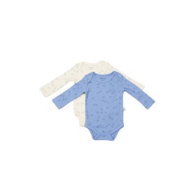 Set 2 body-uri cu maneca lunga Printed, BabyCosy, 50% modal+50% bumbac, Ecru/Lavanda (Marime: 3-6 Luni) JEMBC-CSYM11315-3