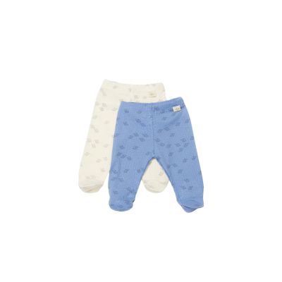 Set 2 pantalonasi cu botosei Printed, BabyCosy, 50% modal+50% bumbac, Ecru/Lavanda (Marime: 3-6 Luni) JEMBC-CSYM11614-3
