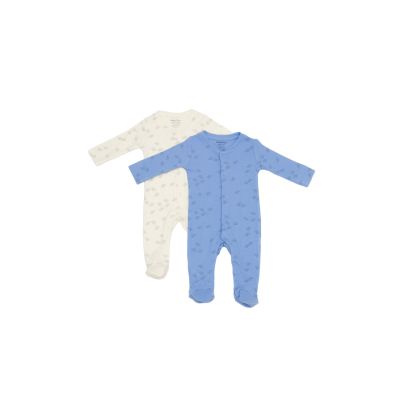 Set 2 salopete lungi Printed, BabyCosy, 50% modal+50% bumbac, Ecru/Lavanda (Marime: 0-3 Luni) JEMBC-CSYM11422-0