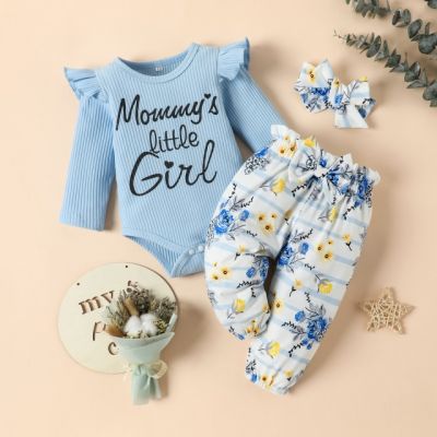 Compleu pentru fetite cu body bleu - Mommy's little girl LI202303149-DE