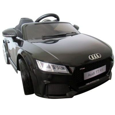 Masinuta electrica cu telecomanda, roti eva, scaun piele audi tt r-sport - negru edeediaudittelnegru