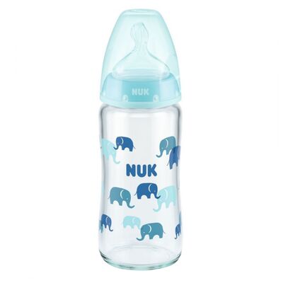 Biberon Nuk First Choice Sticla 240 ml Control Temperatura Tetina Silicon M 0-6 luni Bleu ERFMAR-N4963