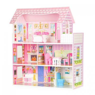 Casuta pentru papusi cu mobilier ecotoys w06a139 edeediw06a139