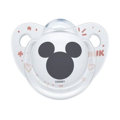 Suzeta Nuk Disney Mickey Silicon 0-6 luni M1 Transparent/Roz ERFMAR-N4413