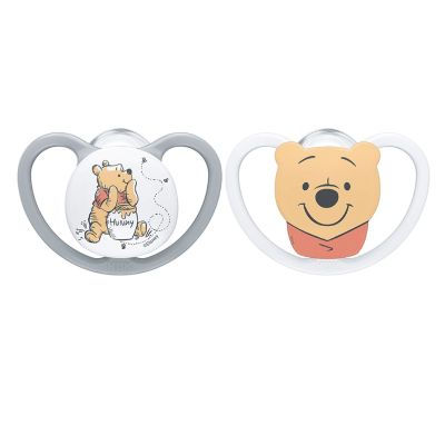 Suzeta Nuk Space Disney Winnie Silicon 6-18 luni M2 Gri/Alb, Set 2 Bucati ERFMAR-N8311