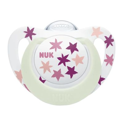 Suzeta Nuk Star Night Silicon 6-18 luni M2 Roz ERFMAR-N4161
