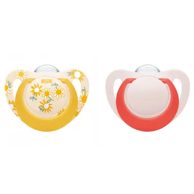 Suzeta Nuk Star Silicon 18-36 luni Floare, Set 2 Bucati ERFMAR-N1926