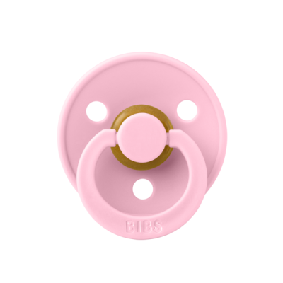 Bibs - suzeta colour latex, tetina rotunda, 0 luni +-baby pink bbb100234c