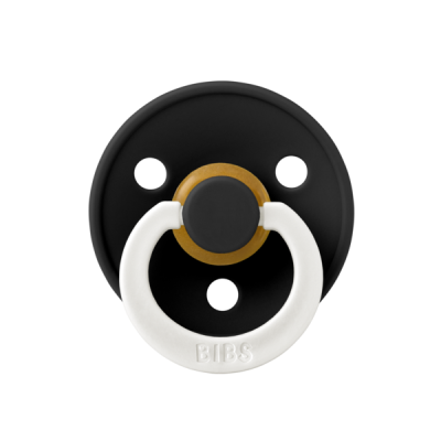 Bibs - suzeta fosforescenta colour glow latex, tetina rotunda, 0 luni +-black bbb100239c