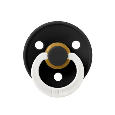 Bibs - suzeta fosforescenta colour glow latex, tetina rotunda, 0 luni +-black bbb100239c