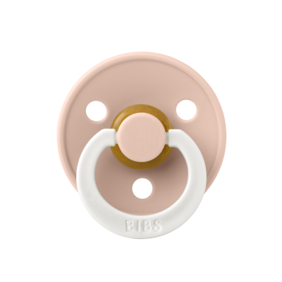 Bibs - suzeta fosforescenta colour glow latex, tetina rotunda, 0 luni +-blush bbb100256c