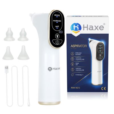 Aspirator nazal electric silentios cu trei niveluri de aspiratie Haxe HX212, 2 varfuri nou-nascut, 2 varfuri 1+ ani, lumina precizie noapte LVTKHX212