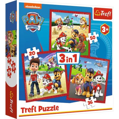 PUZZLE TREFL 3IN1 PATRULA CATELUSILOR CATELUSII FERICITI VIV34867