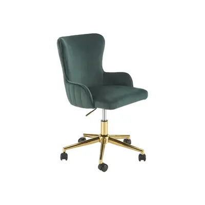 Scaun birou din catifea hm timoteo, baza cromata aurie, rotire 360 ˚, 100 kg, verde drm10135