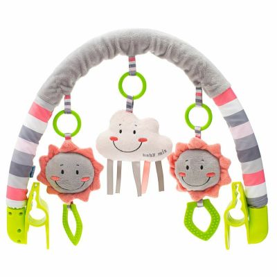Arcada universala cu jucarii din plus, Pentru landou, Carucior, Scaun de masa, Patut, Baby Mix, Cloud BYN45090