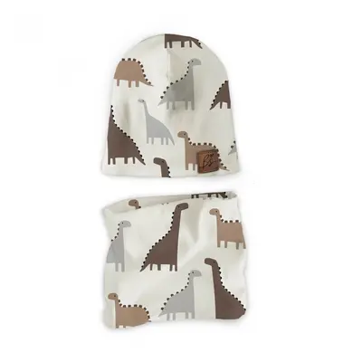 Set Caciula Si Fular Tip Guler, Dino, Xs - Circumferinta Capului 36-42 Cm By Babysteps Pjb603767