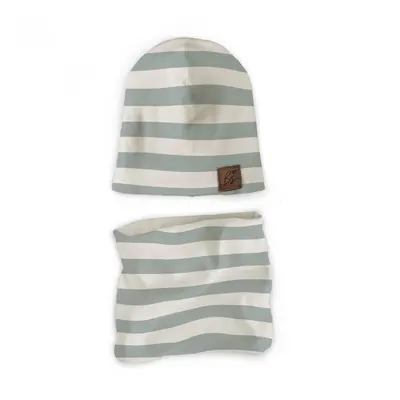 Set Caciula Si Fular Tip Guler, Dungi Albastru Mineral, Xs - Circumferinta Capului 36-42 Cm By Babysteps Pjb80603811