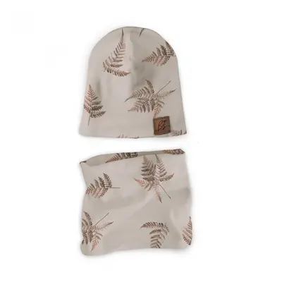 Set Caciula Si Fular Tip Guler, Frunze, Xs - Circumferinta Capului 36-42 Cm By Babysteps Pjb603729