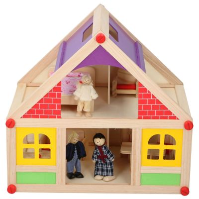 Casa de papusi din lemn Marionette 11 piese ERFED68746