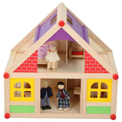 Casa de papusi din lemn Marionette 11 piese ERFED68746