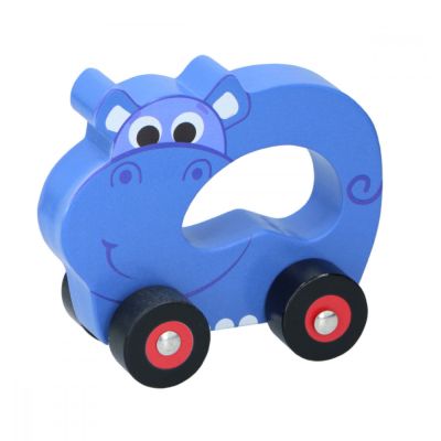 Jucarie din lemn cu roti Marionette Hipopotam ERFED67913-HIP