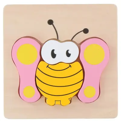 Puzzle din lemn Marionette Fluture 5 piese ERFED68040-FLU