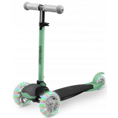 Trotineta cu roti cu led ricokids loco 765107 - verde cu negru edeedi765107