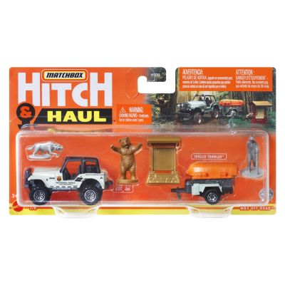 MATCHBOX HITCH&HAUL SET 2 VEHICULE MBX OFF ROAD 1988 JEEP 4X4 TRAILER TRAWLER SCARA 1:64 VIVMTH1235_HFH86