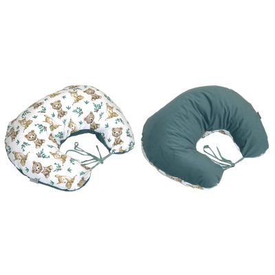 Perna Pentru Gravide Si Alaptare, Husa Detasabila Cu Fata Dubla, Bumbac Si Catifea, Si Umplutura Antialergica Babysoft  , Teddy Khaki, Amy Pjb85029