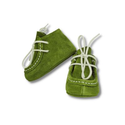 Botosei mocasini bebe Baby Fox din piele naturala Verdele Ierbii cu siret uni - FOX10312772-13vrd