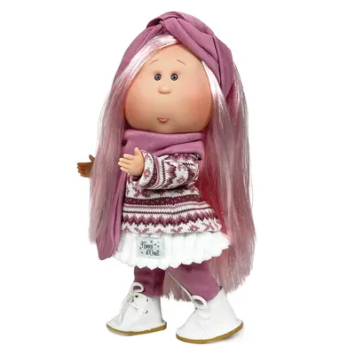Papusa Artizanala Mia, par roz, cu articulatii (30 cm) miros vanilie TSG1213