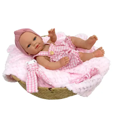 Papusa Artizanala cu miros de vanilie - Vichy bebelus cu hainute roz (37 cm) TSG1402