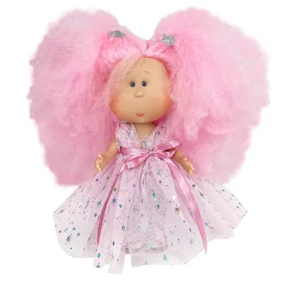 Papusa Artizanala cu miros de vanilie si articulatii - Mia Candy cu par roz (30 cm) TSG1201