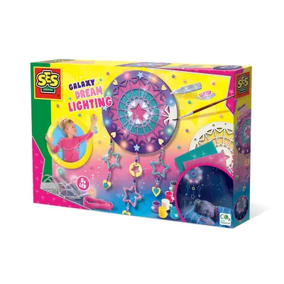 Set creativ copii - Capcana de vise cu ghirlanda luminoasa cu tematica galaxie TSG14768