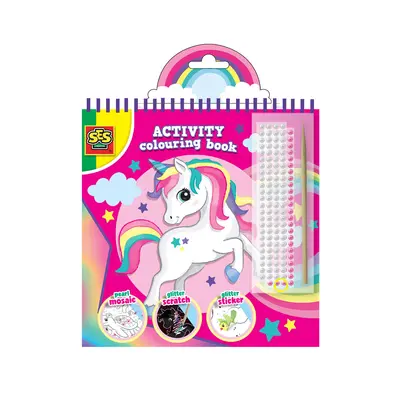 Carte de colorat Unicorn cu sclipici 3 in 1 TSG00117