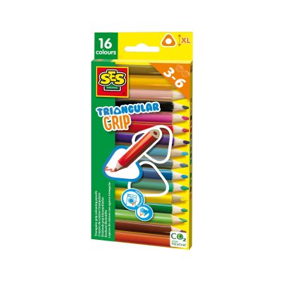 Creioane colorate triunghiulare XL - 16 bucati TSG14692
