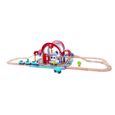 Jucarie din lemn - Set Gara Centrala (45 piese) TSGE3725A