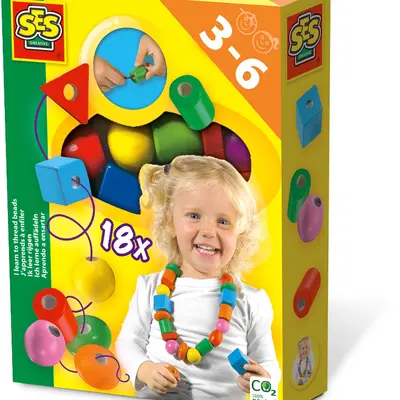 Jucarie din lemn - Set de insirat margele TSG14808