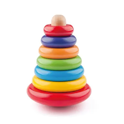 Jucarie din lemn de stivuit - Piramida cu inele TSG90003