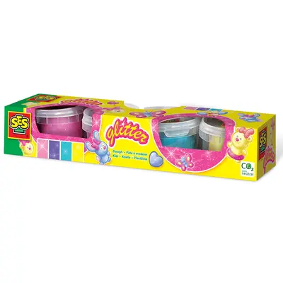 Plastilina cu glitter - 4 x 90 gr TSG00466