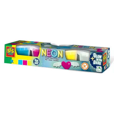 Plastilina neon si fotoluminescenta (glow in the dark) - 4 x 90 gr TSG00461