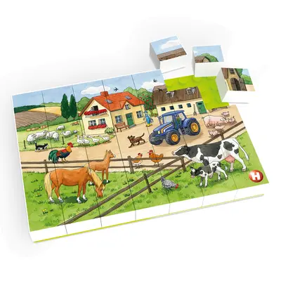 Puzzle Hubelino copii (35 piese) cu Ferma de animale TSG410184