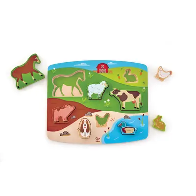 Puzzle din lemn - Animale de la ferma 3D TSGE1454A