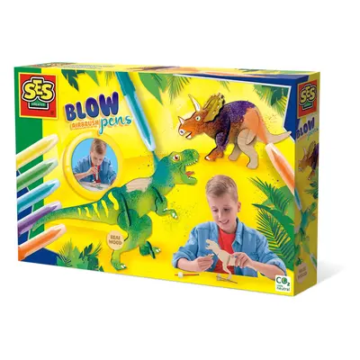 Set creativ - Desenez dinozauri din lemn cu markere cu aerograf TSG14284