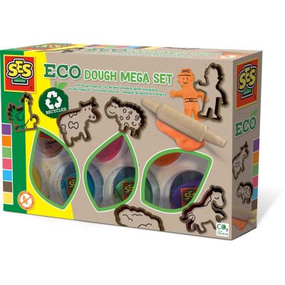Set creativ - Plastilina eco cu unelte din lemn, set mare TSG24919