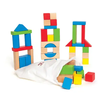 Cuburi din lemn de construit colorate (50 piese) TSGE0409A