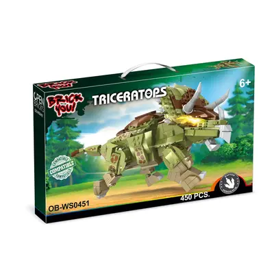 Dinozaur de jucarie - Set constructie Triceraptos (450 piese) TSGOB-WS0451